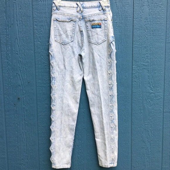 Vintage Acid Wash High Rise Mom Blue Jeans Denim 8 - Picture 5 of 9